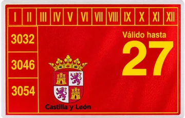 Pegatina de la ITV de Castilla y León, válida hasta 2027